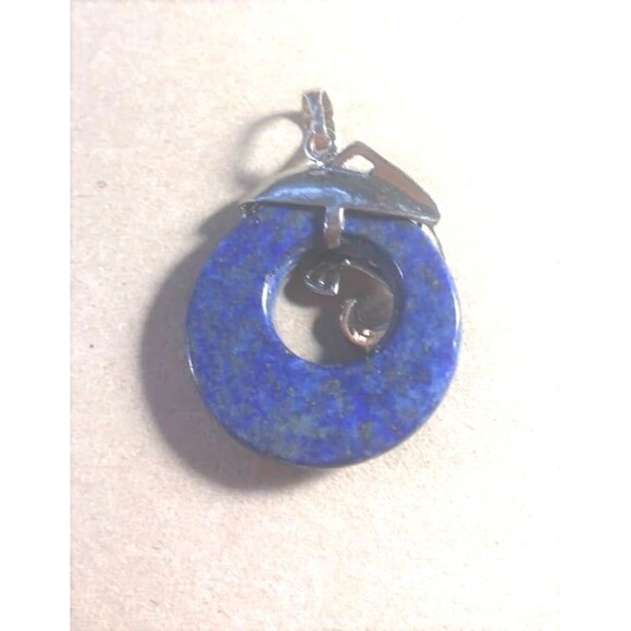 Lapis Lazuli Pendant with Fish Hanger - Picture 3 of 5